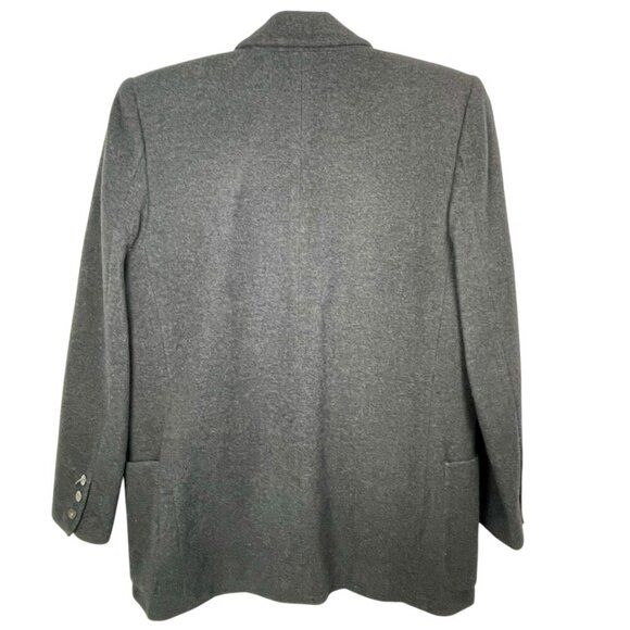 Vintage Lord & Taylor Wool Cashmere Blend Oversized Blazer Charcoal Gray Size 6 - Picture 3 of 16